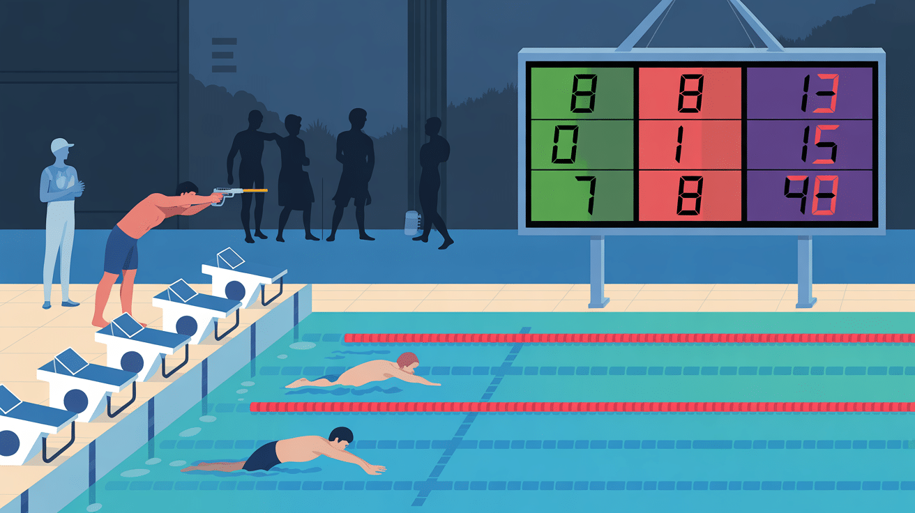 horloge centieme afficheur digital piscine sportive