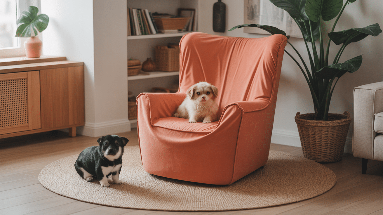 Housse fauteuil crapaud protection taches usure famille