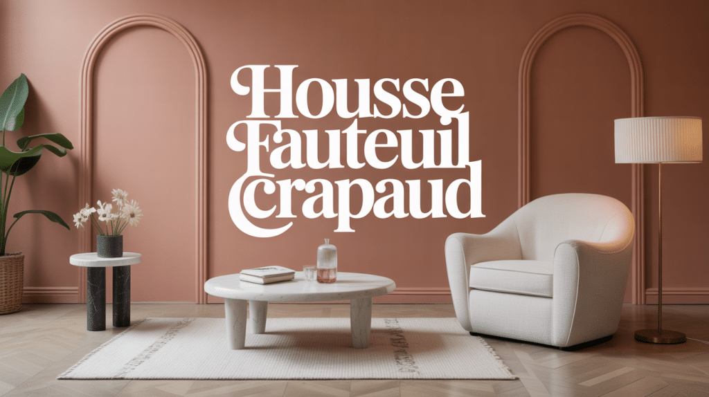 Housse fauteuil crapaud dans salon contemporain cosy