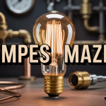 Lampe Mazda à filament brillant ambiance industrielle