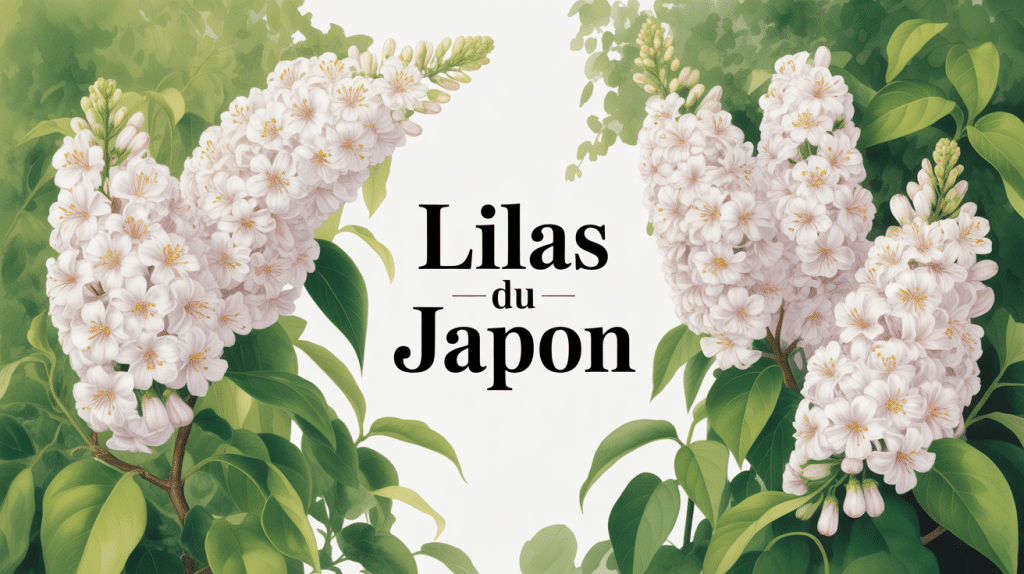 lilas du japon en fleurs jardin illustration