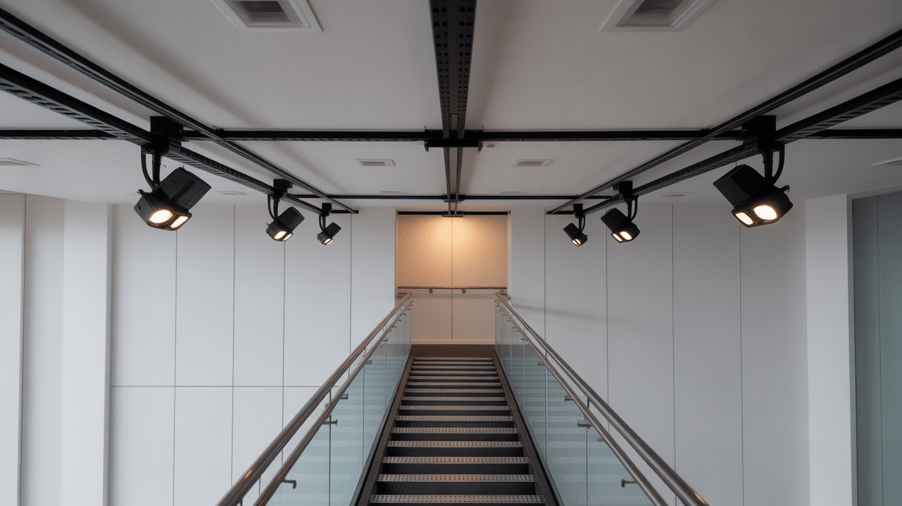 Installation technique luminaire hauteur sous plafond 5m