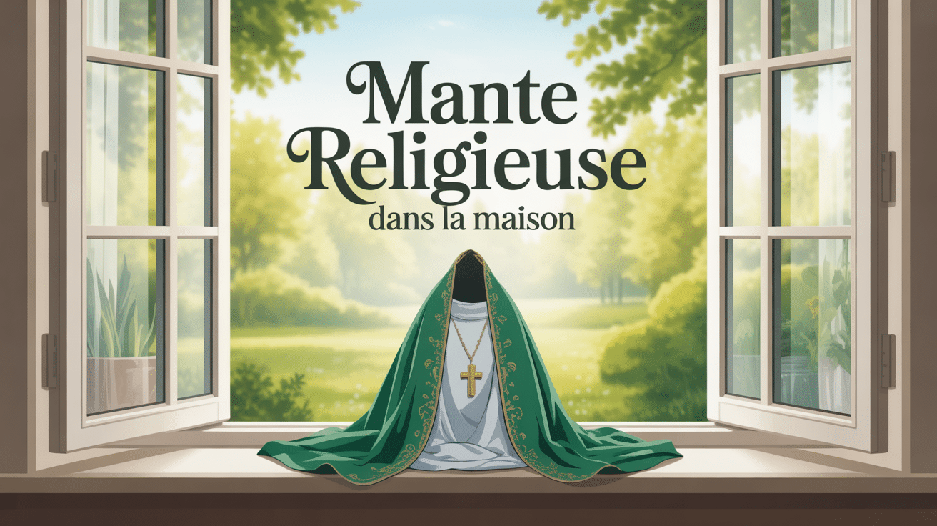 Mante religieuse dans la maison sur rebord de fenêtre