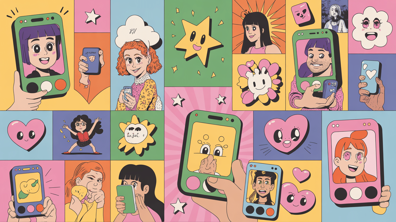 moshi moshi moshi manga pop art réseaux sociaux
