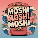 moshi moshi moshi illustration téléphone japonais rétro