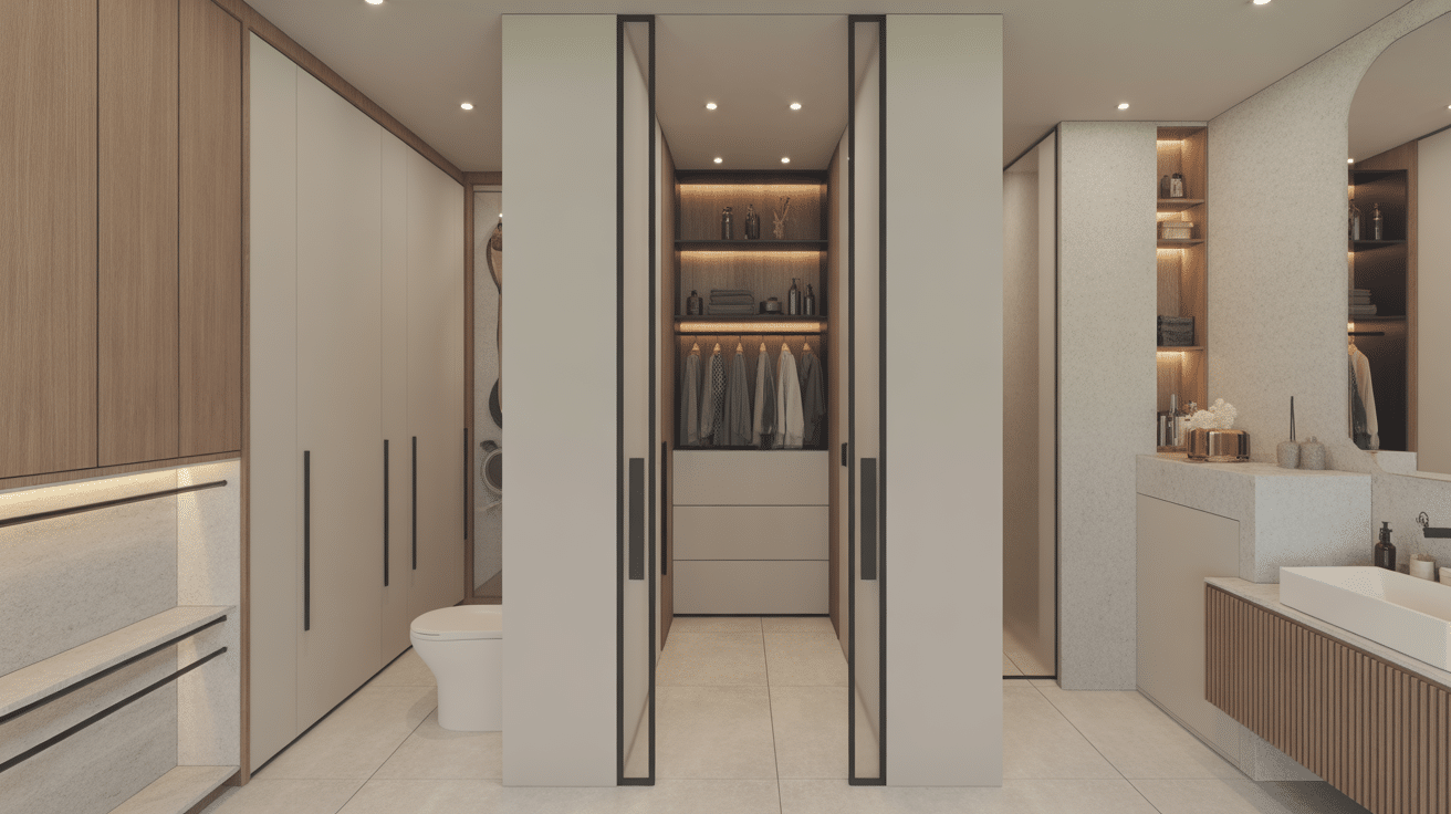 Aménagement salle de bain dressing zones optimisées