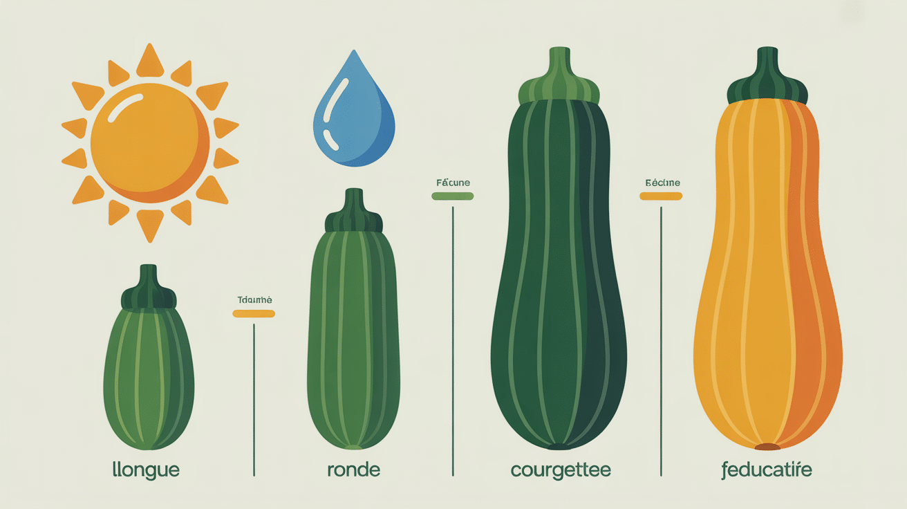 poid moyen d'une courgette schéma croissance