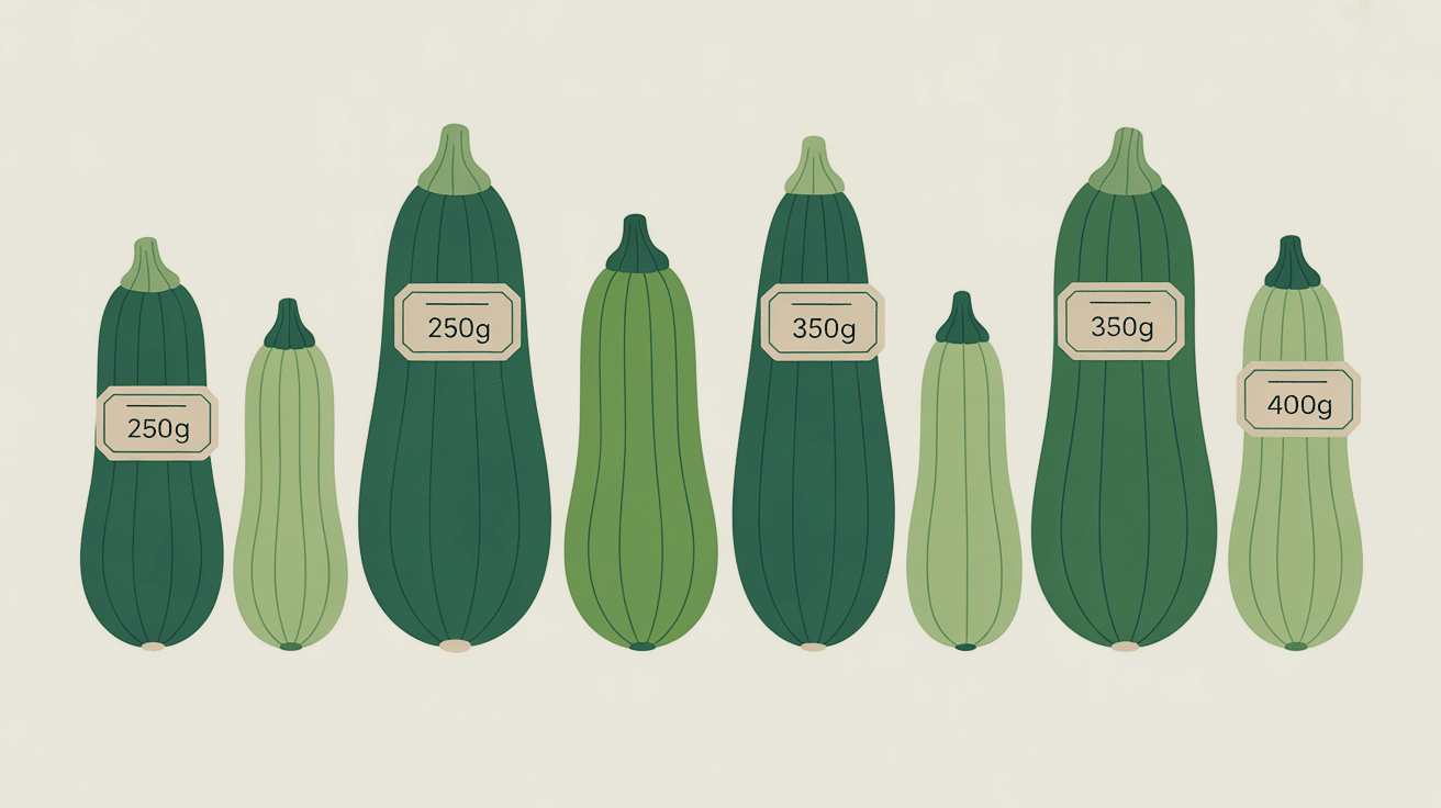 poid moyen d'une courgette poids marché