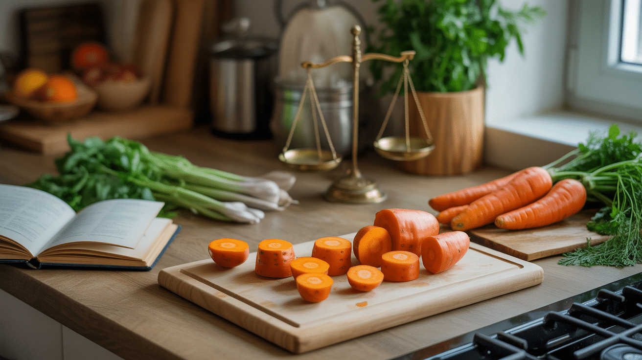 Poids d'une carotte pour recette en cuisine