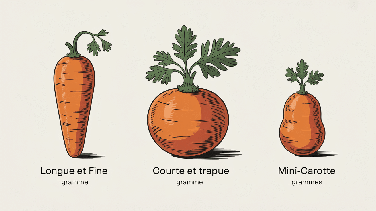 Différence du poids d'une carotte selon la variété