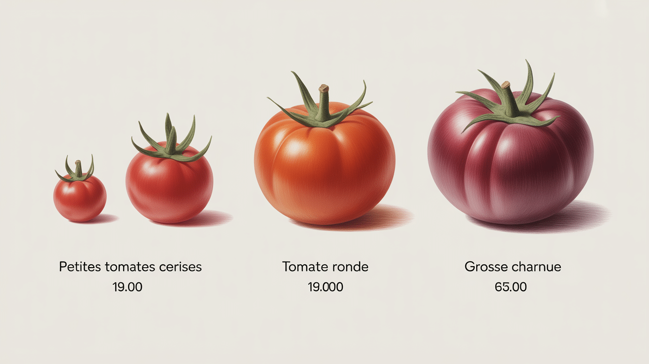 comparatif poids tomate cerise ronde charnue