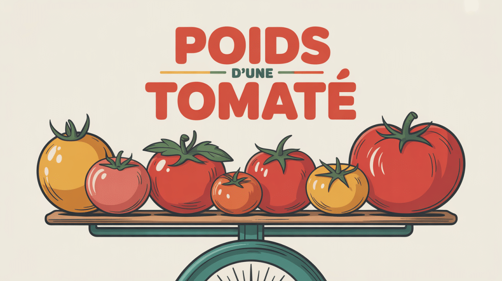 illustration poids tomate différentes variétés sur balance