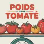 illustration poids tomate différentes variétés sur balance