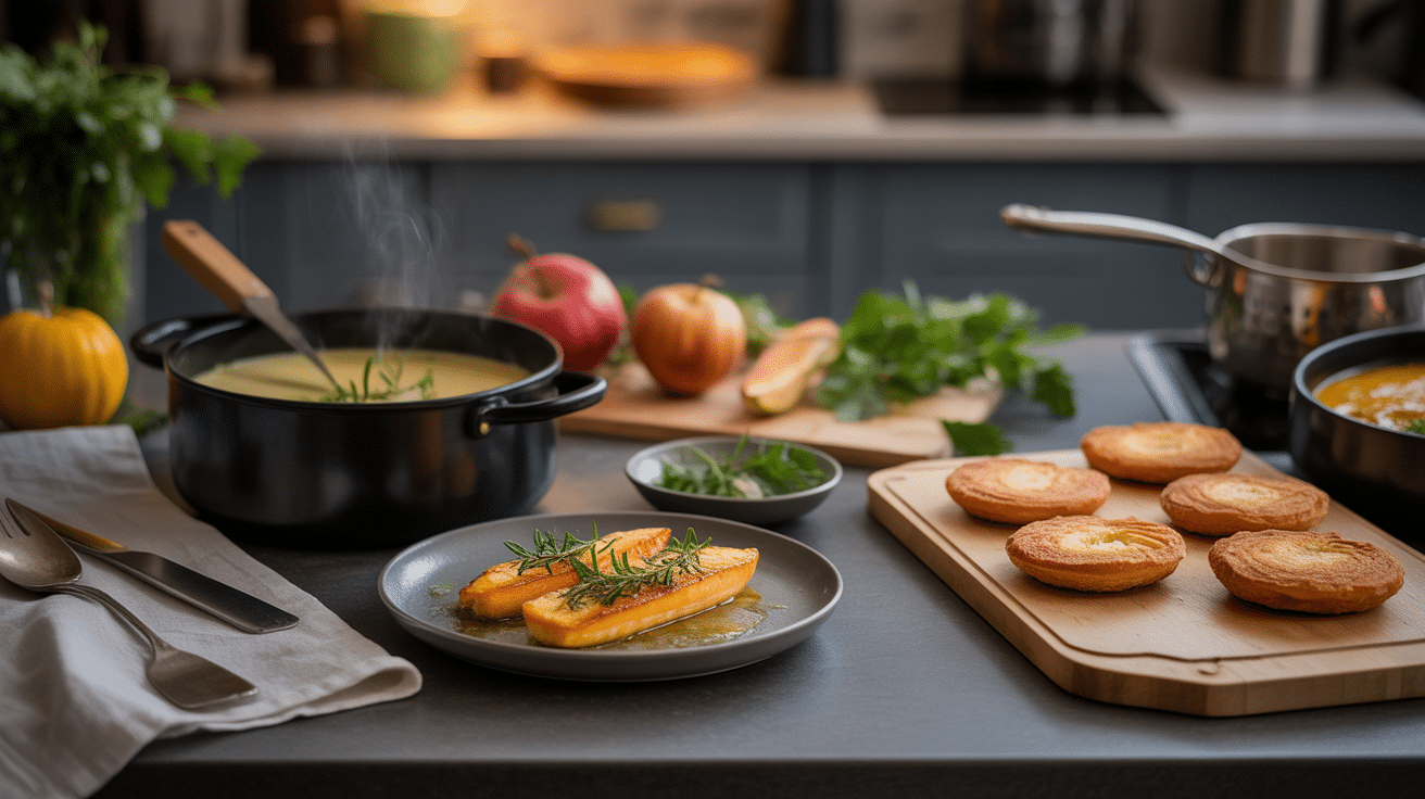 Plats cuisinés courge verte et jaune