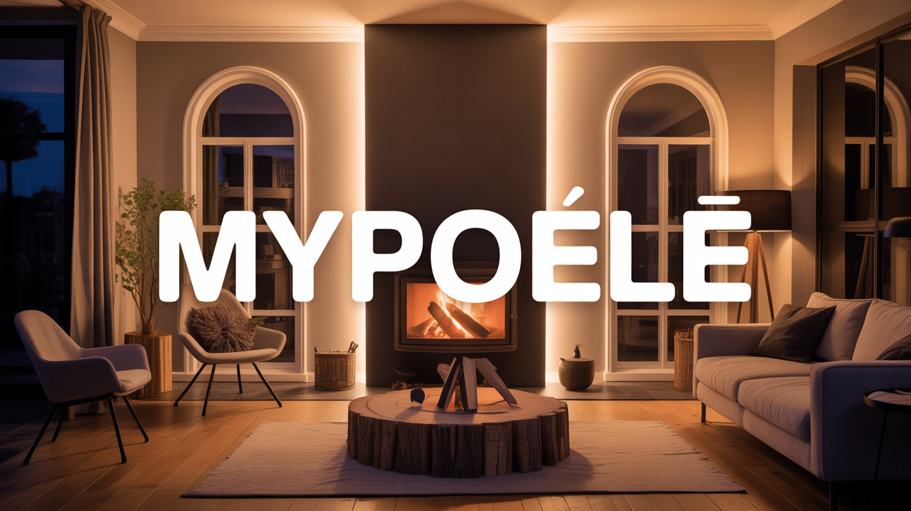 poele mypoele central dans salon contemporain