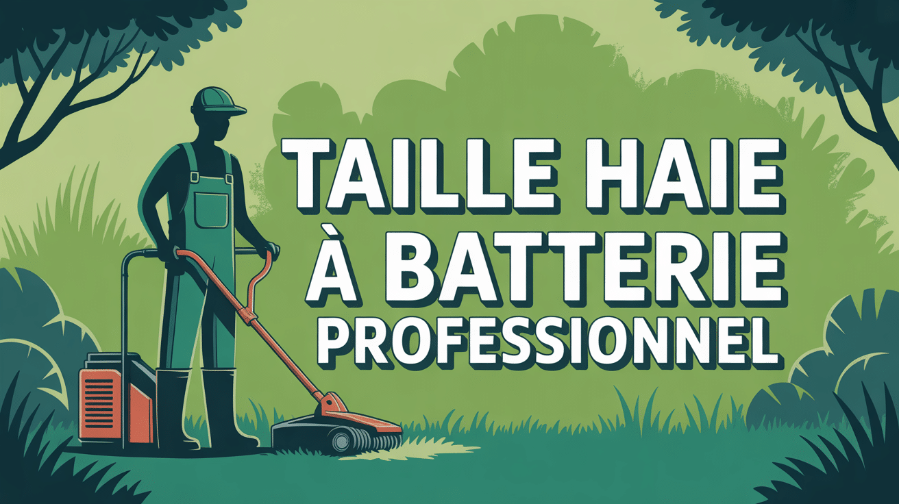 illustration taille haie à batterie professionnel jardinier haie