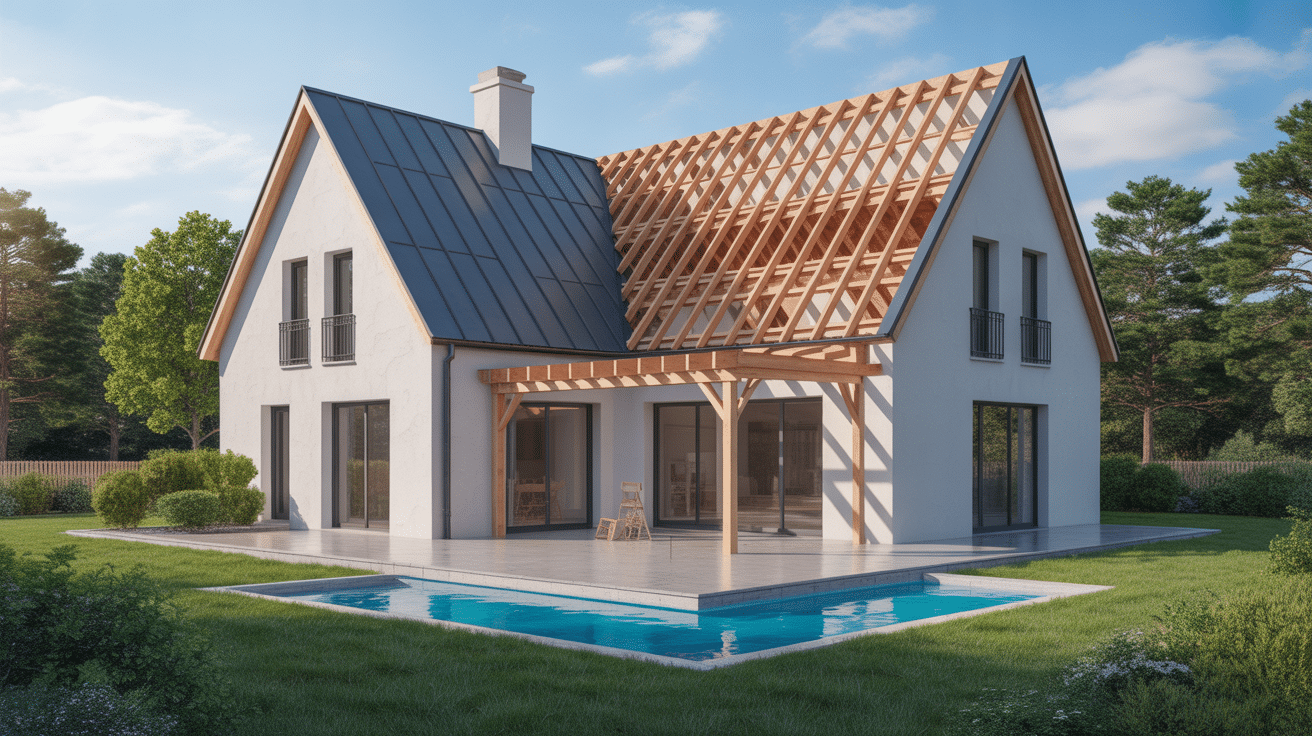 Coupe toit plat ossature bois isolation et structure