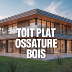 Maison moderne avec toit plat ossature bois contemporain
