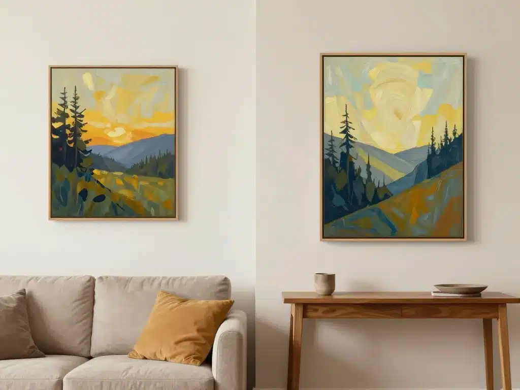 Exemple hauteur tableau au-dessus meuble a quelle hauteur accrocher un tableau