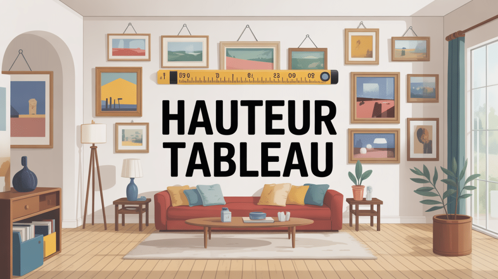 Illustration intérieure moderne sur a quelle hauteur accrocher un tableau
