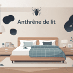 illustration anthrene de lit et larves dans chambre moderne