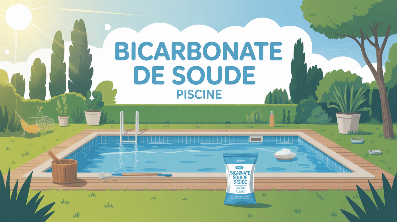 bicarbonate de soude piscine illustration jardin piscine