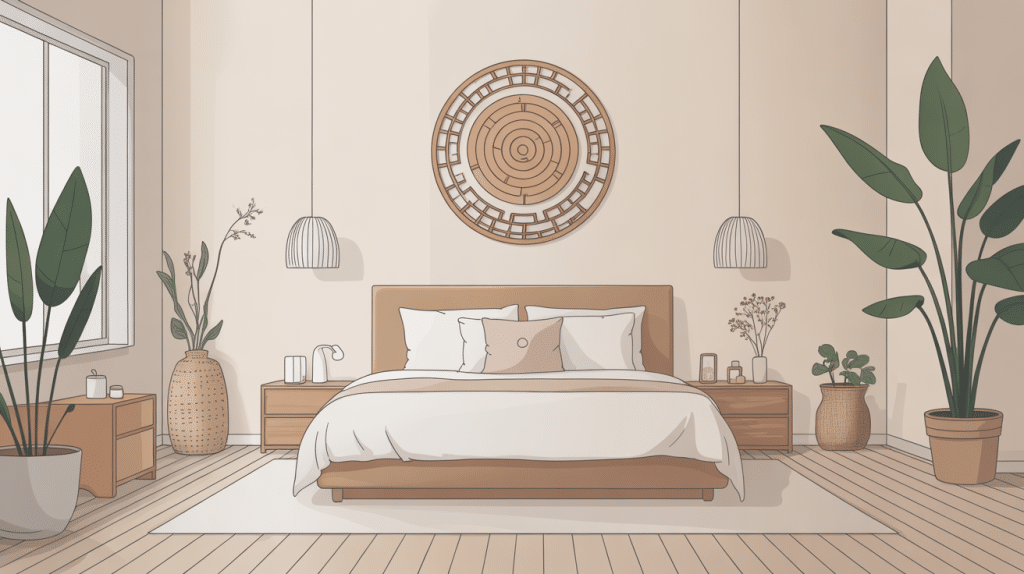 chambre feng shui ambiance sereine couleurs douces