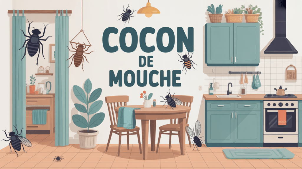 cocon mouche dans maison illustration visi zones infestation