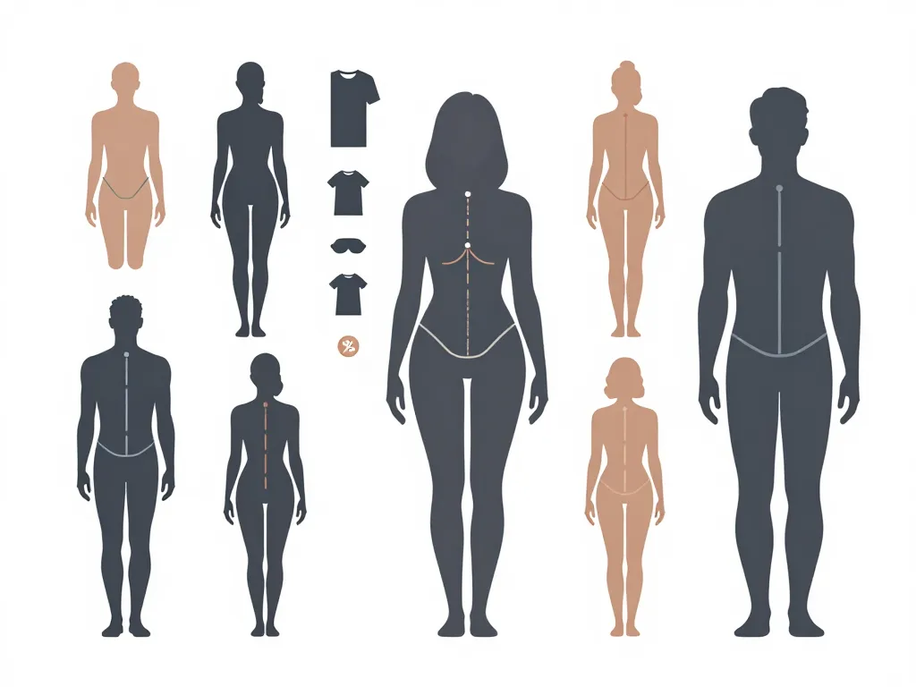 diagramme vetement en l silhouettes et mesures
