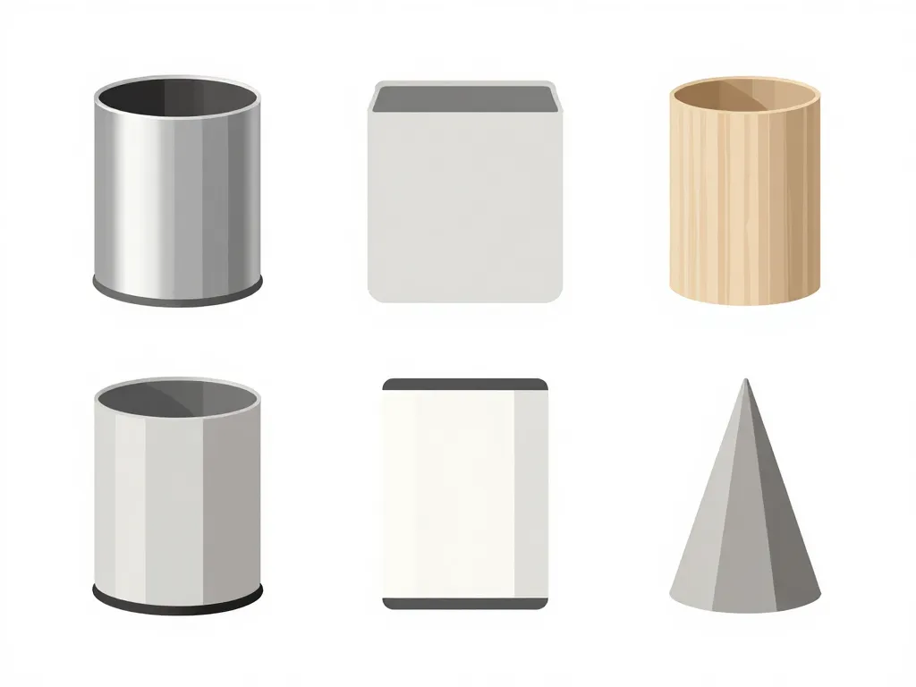 corbeille à papier design diagramme formes matières