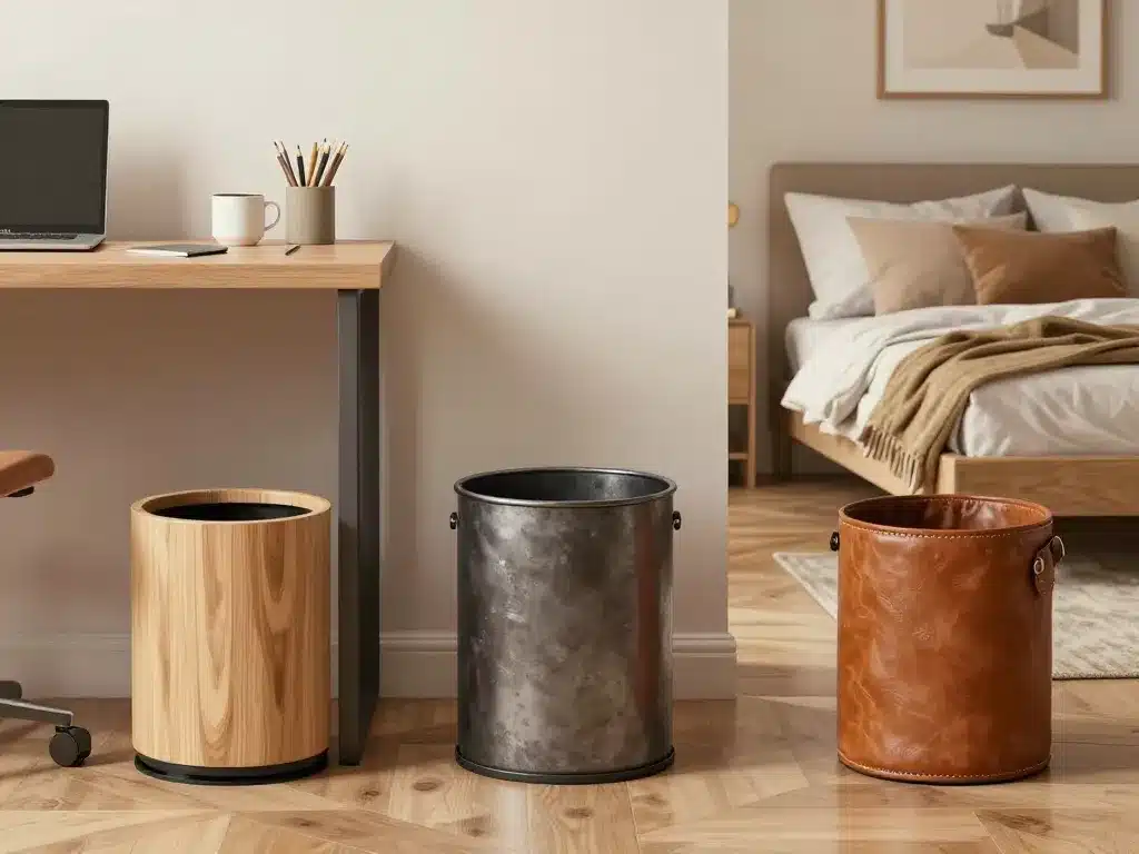 corbeille à papier design intégrée dans bureau chambre salon