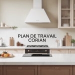 corian plan de travail blanc cuisine moderne