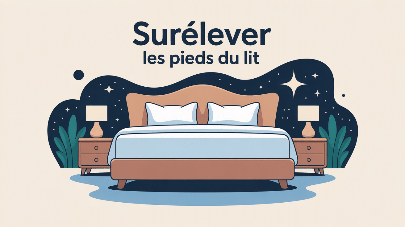 Illustration sur de combien surélever les pieds du lit