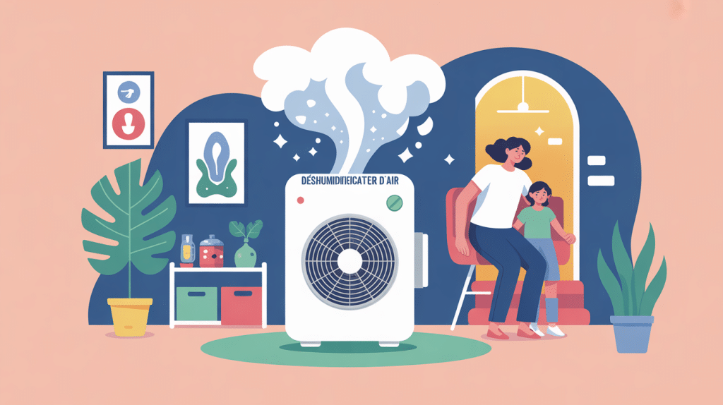 déshumidificateur d'air danger en logement illustration moderne