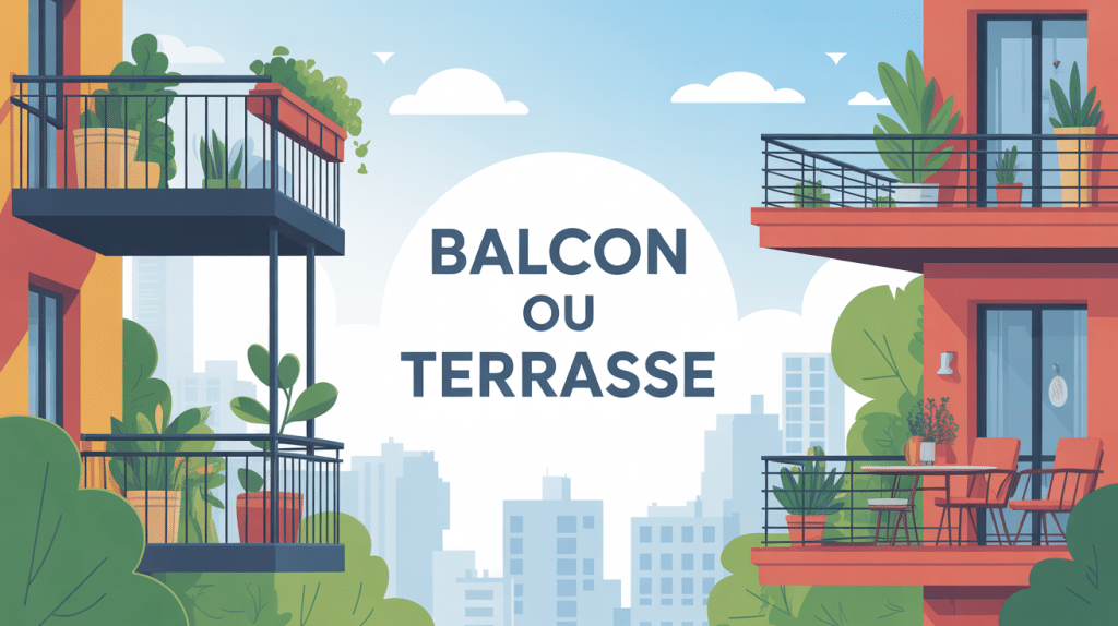 différence entre balcon et terrasse illustration moderne