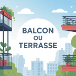 différence entre balcon et terrasse illustration moderne