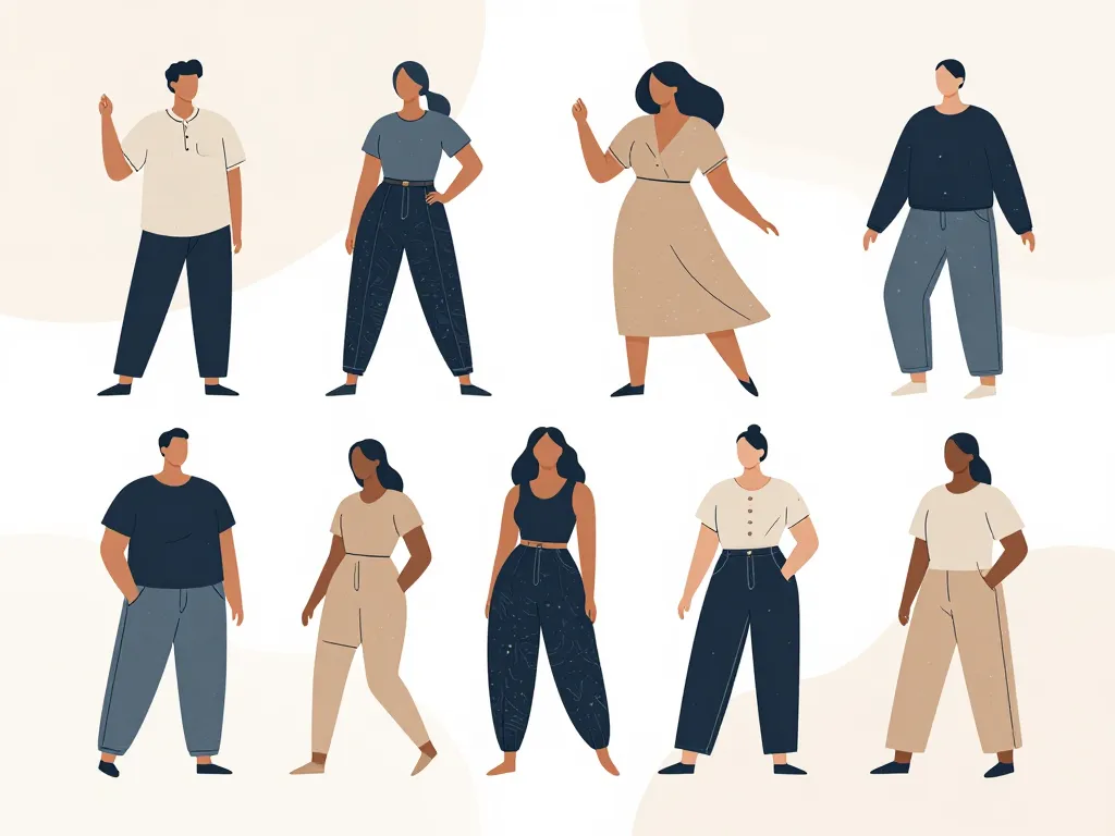 illustration vetement en l coupes pour morphologies