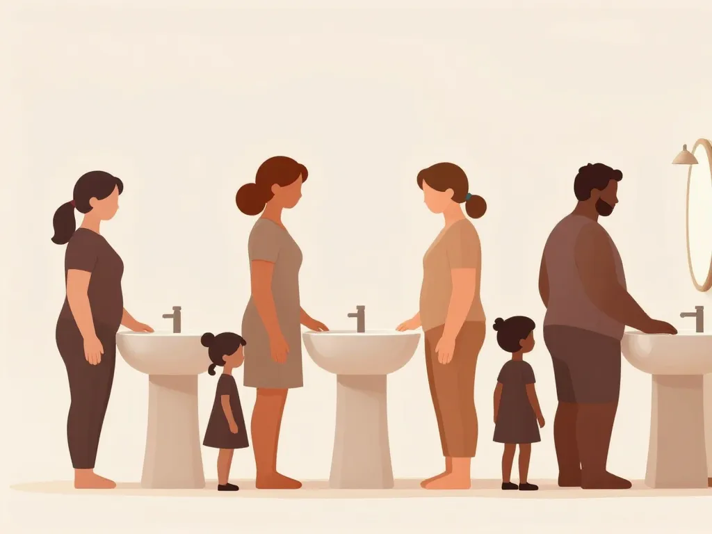 scène hauteur plan vasque ergonomie adultes enfants