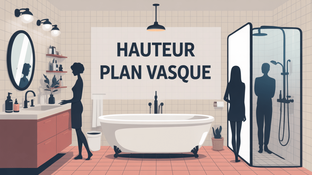 illustration hauteur plan vasque salle de bain moderne