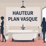 illustration hauteur plan vasque salle de bain moderne