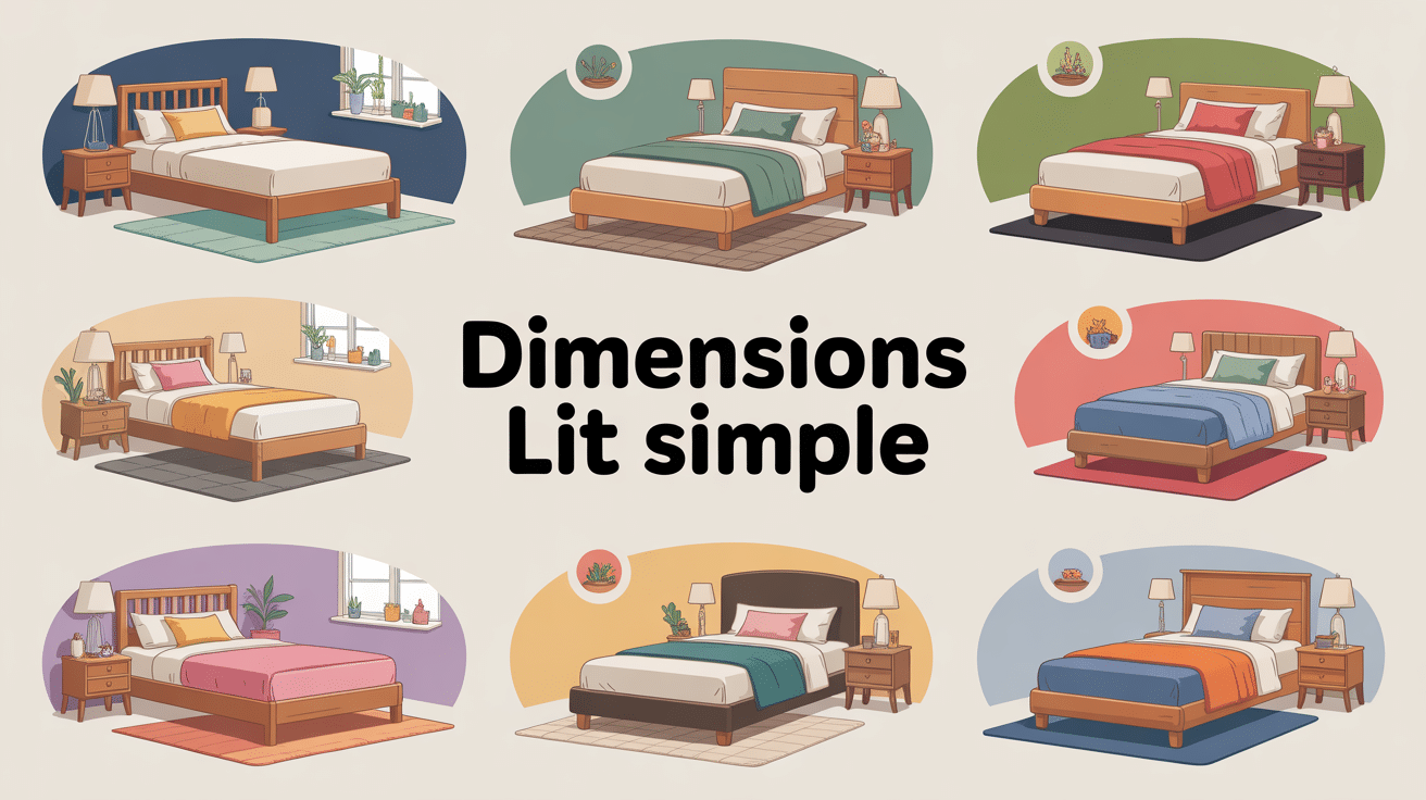 lit simple dimension illustration tailles chambre