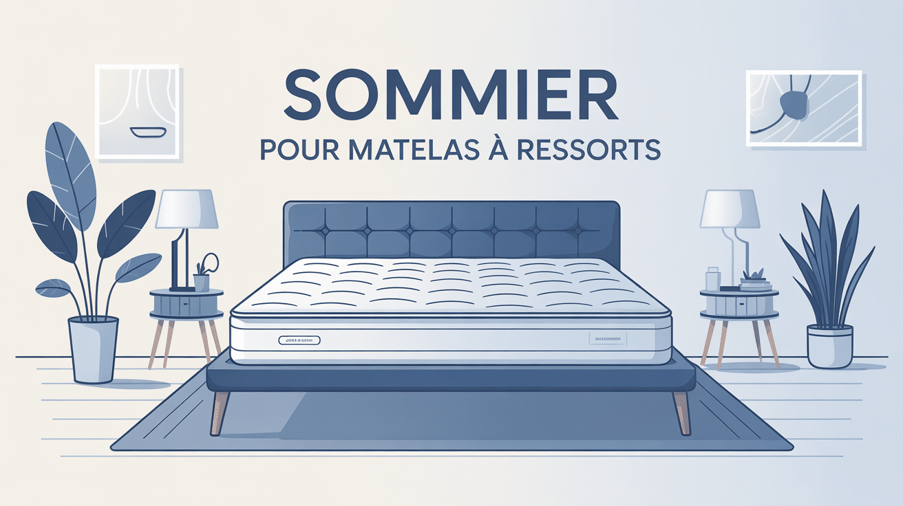 matelas ressort quel sommier sur sommier à lattes, illustration moderne SEO