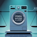 Illustration vectorielle poids machine à laver sur balance