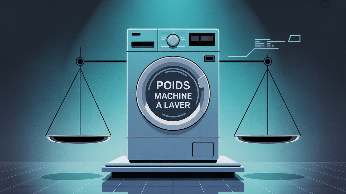 Illustration vectorielle poids machine à laver sur balance