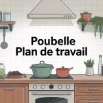 poubelle pour plan de travail intégrée cuisine moderne