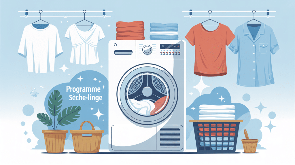 seche linge programme illustration linge maison