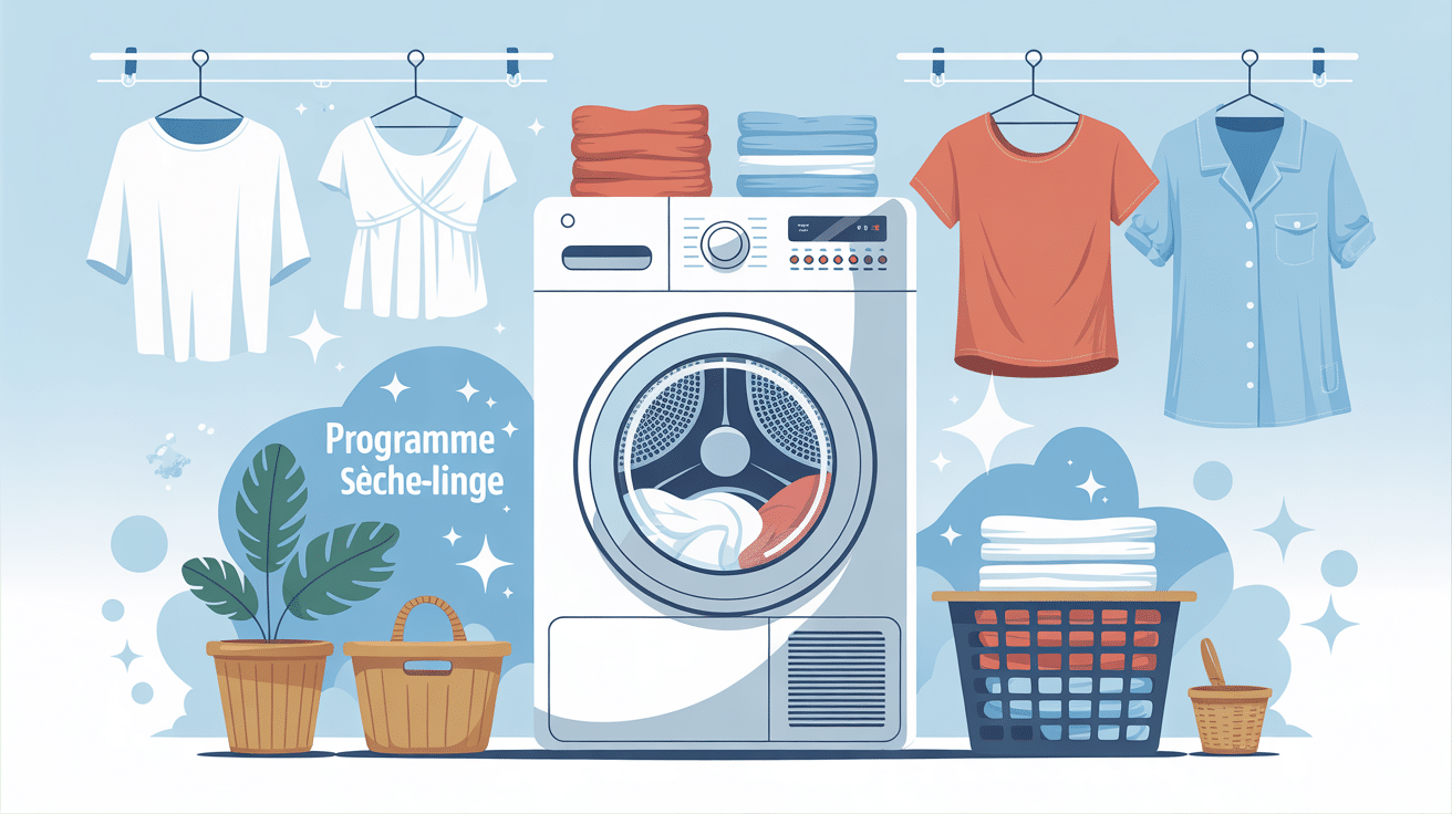 seche linge programme illustration linge maison