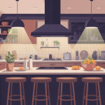 illustration spot cuisine plan de travail lumineux