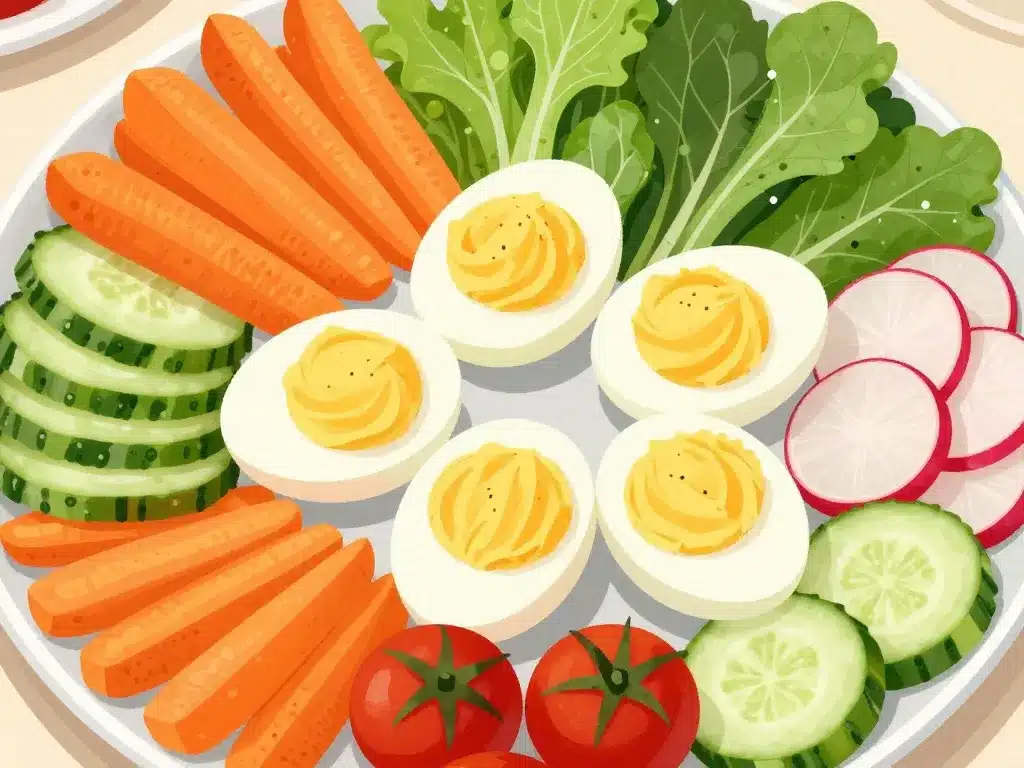 accompagnements salés, crudités et légumes avec quoi accompagner des oeufs mimosa