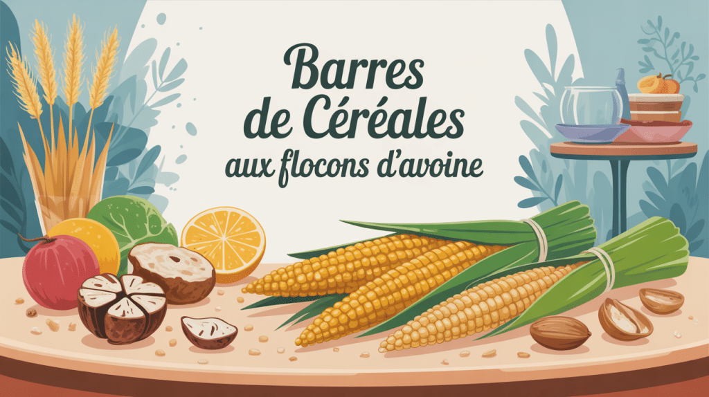 Barre de cereale flocon d'avoine en illustration vectorielle sur table lumineuse